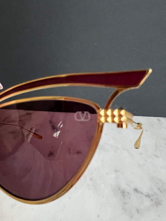 Valentino Cat Eye-Frame gold Titanium Sunglasses main image 8